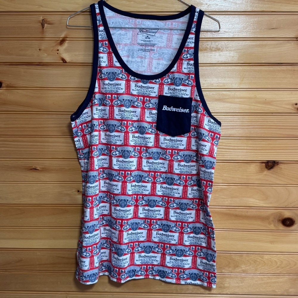 Budweiser Tank Top with Logo Print Medium